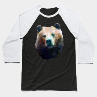 Dramabite Wild Bear Low Poly Geometric Minimalist Design Baseball T-Shirt